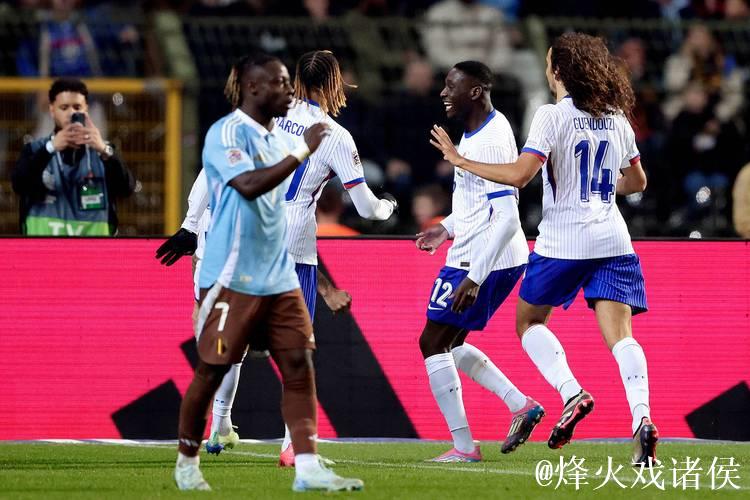 欧国联-穆阿尼梅开二度琼阿梅尼染红 法国2-1战胜比利时